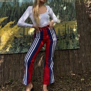 Vintage high waist cotton denim pants